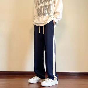 卫裤男直筒宽松秋休闲裤美式高街垂坠感运动阔腿裤102B-K4191P45图片