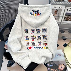 加厚美式慵懒刺绣加绒卫衣宽松连帽外套潮102B-W2758P58加绒68图片