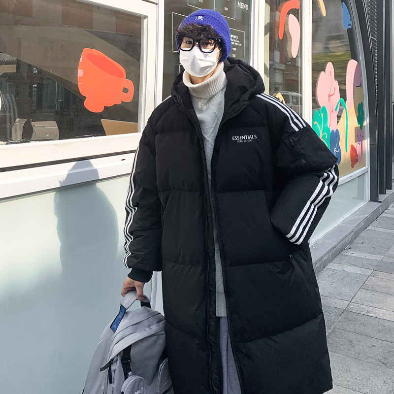 加厚三杠ESS连帽中长款宽松羽绒服男女潮牌羽绒衣102B-Y3162P165,男装羽绒服,星座102B