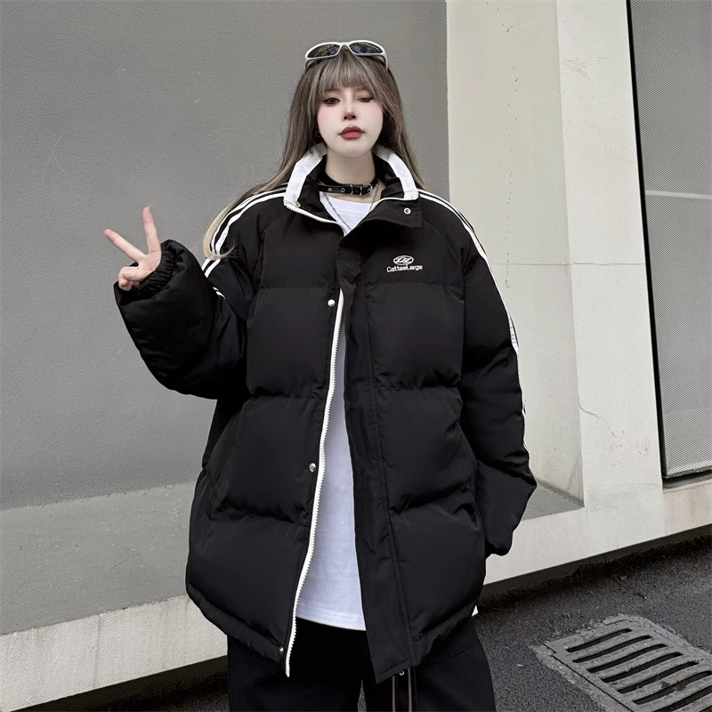 韩式简约棉服拼色三杠条纹加厚情侣面包服棉衣外套102B-M3502P118,男装棉衣,星座102B-2