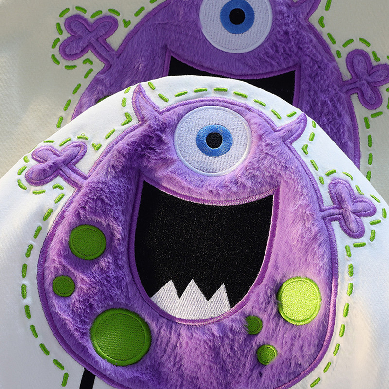 纯棉后包领原版植绒绣花夏季新款短袖t恤男女植绒102B-T3012P30，男装T恤，星座102B