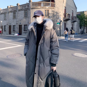 降价冬大货主推帅气连帽车明线中长款宽松羽绒服男102B-Y8868P175图片