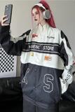 加内里可拆卸棒球服秋装美式复古机车服夹克两穿上衣102B-J808P98，女装短外套，星座102B
