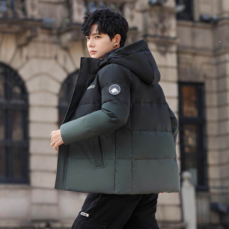 冬羽绒服男连帽渐变加厚工装外套情侣羽绒衣外套102B-Y4232P175，男装羽绒服，星座102B