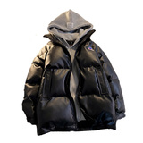 冬假两件棉服宽松保暖百搭连帽棉袄PU皮潮棉衣外套102B-M4838P95，男装棉衣，星座102B
