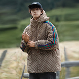 90绒冬款羽绒服男字母logo连帽加厚短款彩杠羽绒衣102B-Y3902P195，男装羽绒服，星座102B