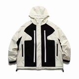 秋25小牛津拼接连帽冲锋衣夹克撞色设计感男女上衣102B-JK8709P95，男装夹克，星座102B