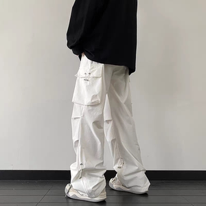 美式大口袋工装裤春夏阔腿裤宽松显瘦休闲运动伞兵裤102B-K812P45图片