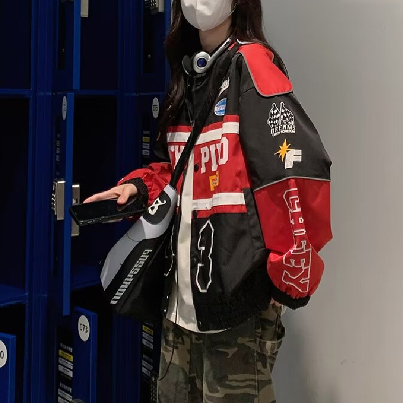 秋2025美式潮牌炸街机车风夹克外套男女休闲上衣潮102B-JK8054P78,男装夹克,星座102B