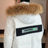 工装情侣装羽绒服连帽真毛中长加厚派克服冬外套102B-Y8258P235，男装羽绒服，星座102B