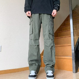 秋25美式潮流工装裤潮牌高街直筒口袋宽松休闲长裤潮102B-K610P55，男装工装外套，星座102B