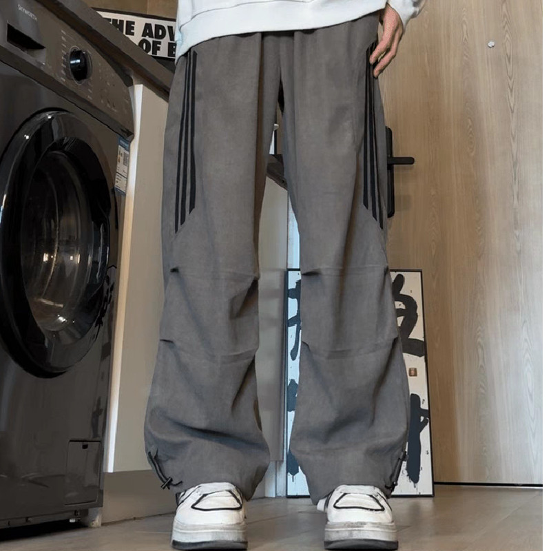 灯芯绒美式复古三条杠工装裤休闲运动休闲裤102B-K8217P45加绒F55,男装休闲裤,星座102B