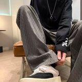 秋2025原版提花设计休闲裤男宽松垂感直筒阔腿长裤102B-K5101P55，男装休闲裤，星座102B