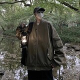 秋2025小牛津防水复古印花设计外套棒球领宽松夹克102B-JK8686P68，男装夹克，星座102B