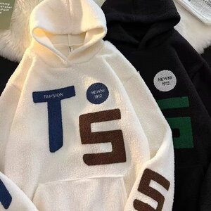 秋25羊羔绒潮牌宽松休闲卫衣高街字母连帽上衣外套102B-W8214P55图片