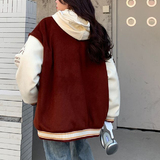 棒球服宽松字母刺绣连帽外套休闲夹克男女潮102B-JK7803P75加厚85，男装夹克，星座102B