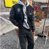 美式高街外套高级感短款夹克复古拼接潮牌棒球服102B-JK681P68特，男装夹克，星座102B