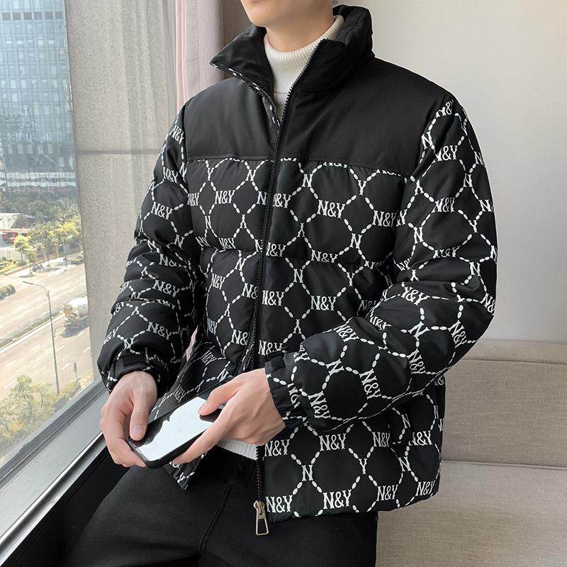 冬装羽绒服男NY菱格拼接加厚工装情侣羽绒衣外套102B-Y4310P185，男装羽绒服，星座102B