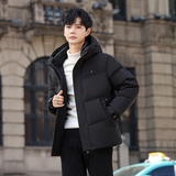 白鹅绒服男连帽渐变保暖加厚工装外套情侣羽绒衣102B-Y5885P275，男装棉衣，星座102B