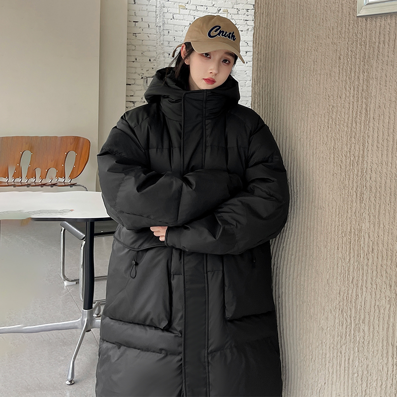 加厚潮男大领子连帽中长情侣款宽松保暖羽绒服男女102B-Y5928P195，男装羽绒服，星座102B