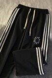 2024春款条纹运动侧排扣街头宽松抽绳休闲直筒裤男女102B-K234P45，男装休闲裤，星座102B