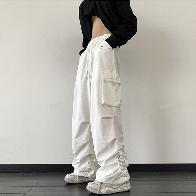 大口袋工装裤新款阔腿裤宽松显瘦休闲运动伞兵裤男女102B-K812P48图片