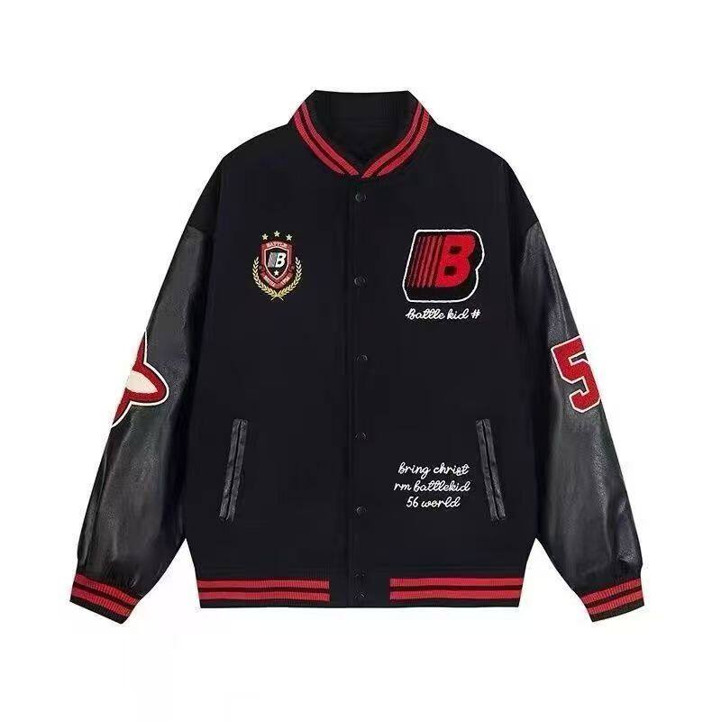 美式复工徽章拼接撞色棒球服外套潮牌情侣宽松夹克102B-JK583P75,男装夹克,星座102B