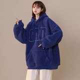 球2025羊羔绒卫衣美式高街开衫宽松慵懒风外套潮102B-W8802P45特，女装短外套，星座102B