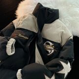 美式高街字母贴布立领面包服冬季加厚潮情侣棉服102B-M318P125，男装棉衣，星座102B