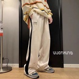 灯芯绒条纹高街裤秋潮牌复古运动裤宽松直筒休闲裤102B-K4245P50，女装休闲裤，星座102B