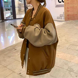 秋2025美式慵懒学院风棒球服外套撞色宽松休闲夹克102B-JK873P75，男装夹克，星座102B