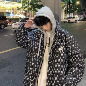 冬羽绒服男连帽假两件加厚logo外套情侣羽绒衣外套102B-Y4912P145图片