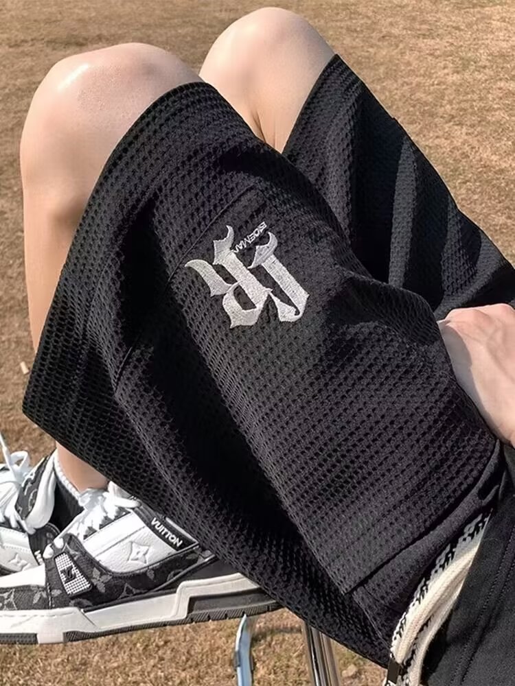 五分裤男潮流宽松男士短裤休闲裤凹凸透气面料中裤102B-K2443P30,男装牛仔裤,星座102B