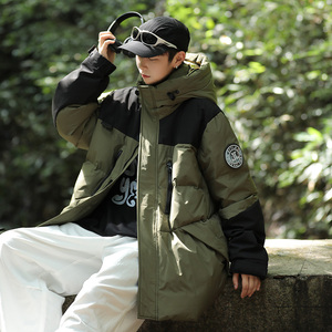 工装情侣装羽绒服男女连帽户外加厚派克服冬外套102B-Y8270P185，男装羽绒服，星座102B