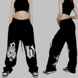 秋25外贸欧美跨境高腰抽绳宽松辣妹风跳舞运动裤男女102B-K781P45，女装休闲裤，星座102B