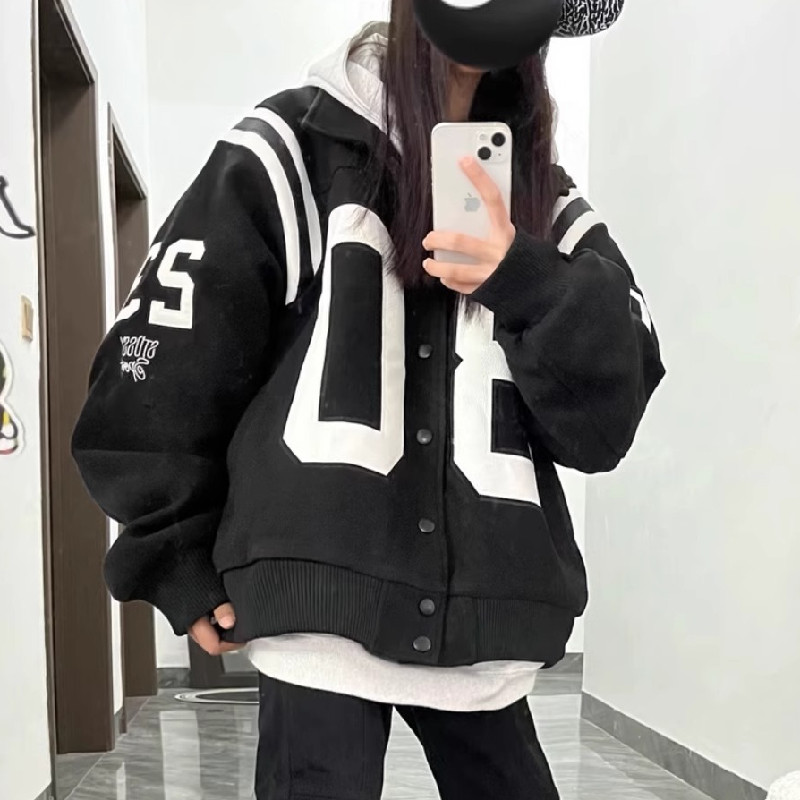 秋2025棒球服外套冷淡系设计感小众短款休闲夹克潮102B-JK5829P88,男装夹克,星座102B