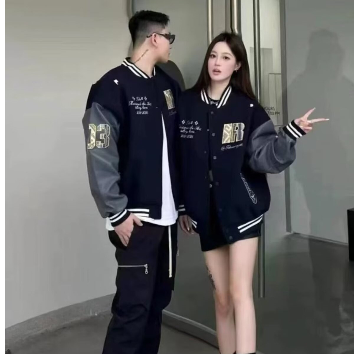 秋冬2025民族风贴布棒球服外套情侣宽松夹克102B-JK8975P78加棉88,男装民族服装,星座102B