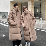 加厚潮男大领子连帽中长情侣款宽松保暖羽绒服男女102B-Y5926P225，男装羽绒服，星座102B