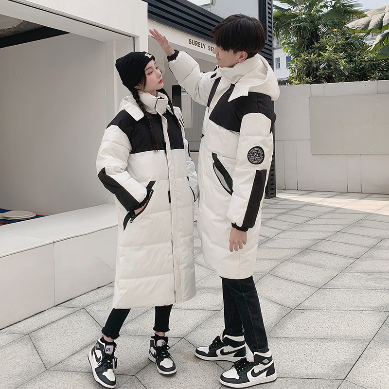 23冬装棉服工作服宽松拼接连帽中长款情侣棉衣外套102B-M281P135,男装棉衣,星座102B