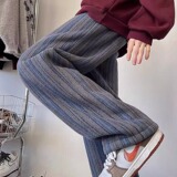 380克重磅加厚美拉德条纹宽松垂感休闲裤长裤102B-K818P45加绒60，男装卫衣，星座102B
