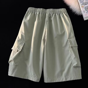夏季ins日系复古多口袋工装短裤男潮牌宽松五分裤潮102B-K718P35图片