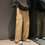 2023水洗棉宽松直筒多口袋工装裤男抽绳束脚休闲裤102B-K205P65，男装休闲裤，星座102B