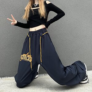 2024秋运动风裤脚抽绳束腿休闲裤男女运动裤字母潮102B-K9062P48图片