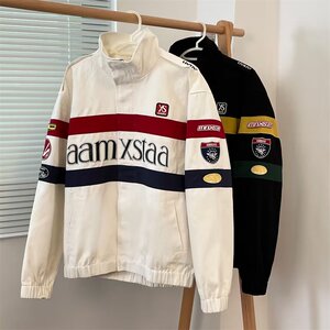 2023秋双层全机绣港风棒球服外套男女刺绣休闲夹克102B-JK342P95图片