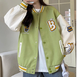 棒球服宽松小熊字母logo外套休闲宽松夹克男女上衣102B-JK7805P75，男装夹克，星座102B