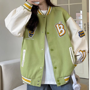棒球服宽松小熊字母logo外套休闲宽松夹克男女上衣102B-JK7805P75图片