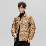 冬款羽绒服男字母logo翻领加厚按扣短款外套羽绒衣102B-Y5328P155，男装羽绒服，星座102B
