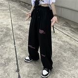 球2025跨境高腰抽绳宽松欧美运动裤102B-K650P35特，女装休闲裤，星座102B