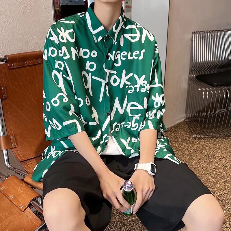 夏季薄款学生宽松韩版设计感小众轻熟港风上衣102B-C8610P28特,男装衬衫,星座102B
