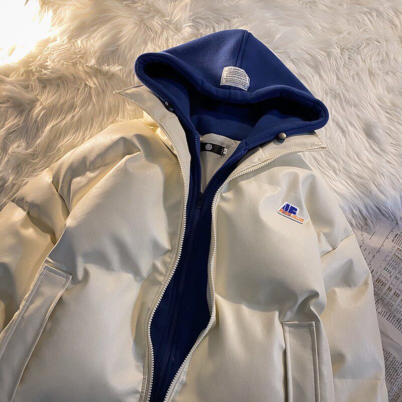 冬假两件棉服宽松保暖百搭连帽棉袄PU皮潮棉衣外套102B-M4838P95,男装棉衣,星座102B